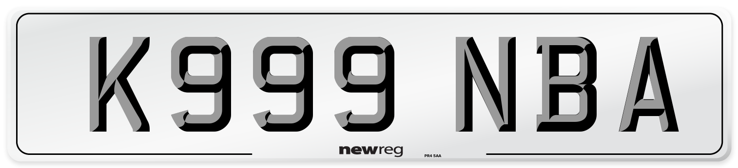 K999 NBA Number Plate from New Reg